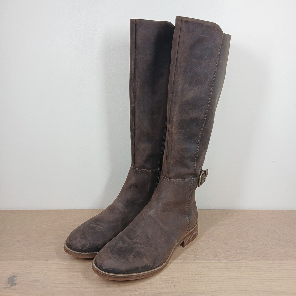 Classic Tall Brown Leather Riding Boots - Women